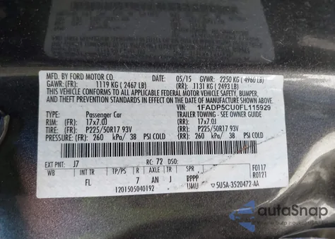 2015 Ford C-Max Energi Sel from USA, damaged, VIN 1FADP5CU0FL115929